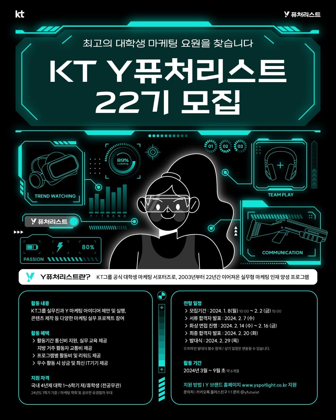최고의 대학생 마케팅 요원을 찾습니다  KT, ‘Y퓨처리스트 22기’ 모집 실시