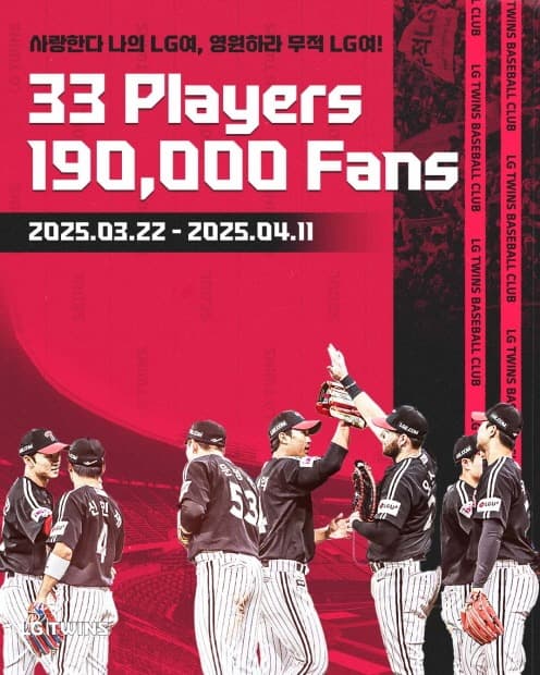 LG트윈스 2025시즌 개막 8경기 연속 매진 팬 감사 경품이벤트 진행