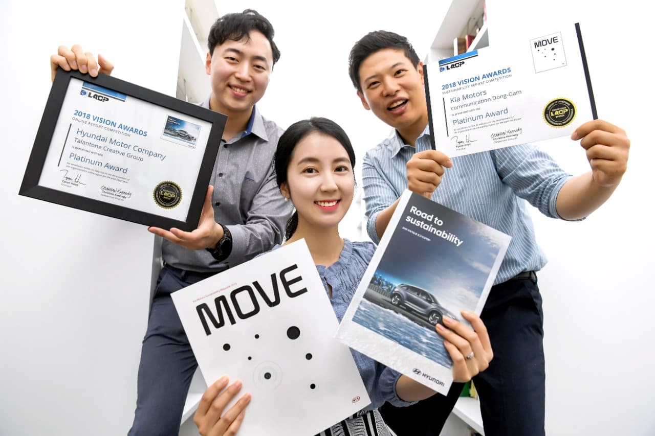 현대·기아차 지속가능경영 보고서, 美 LACP 비전 어워드 대상 수상