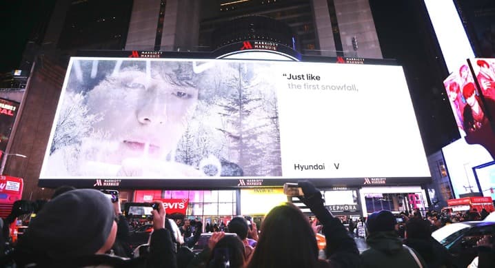 현대자동차, 美 뉴욕 타임스퀘어에서 방탄소년단과 함께하는 글로벌 수소 캠페인 최초 공개