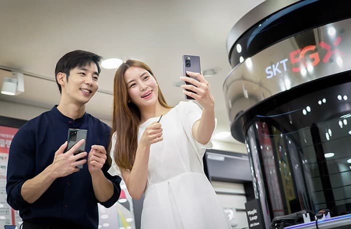 갤노트20 액세서리 50% 할인 등 T멤버십 혜택, SKT 전용 블루 색상 출시