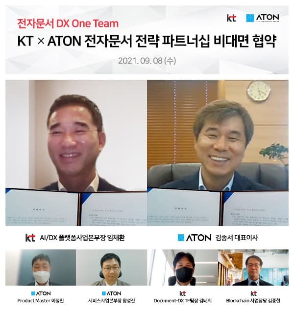 아톤-KT, 전자 문서 사업 분야 전략 파트너십 협약 체결