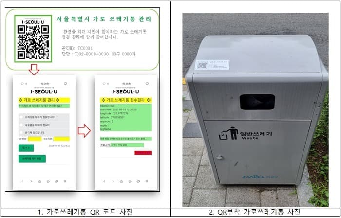 서울시, 가로 쓰레기통도 QR코드로 스마트관리…마포구 243곳 시범설치