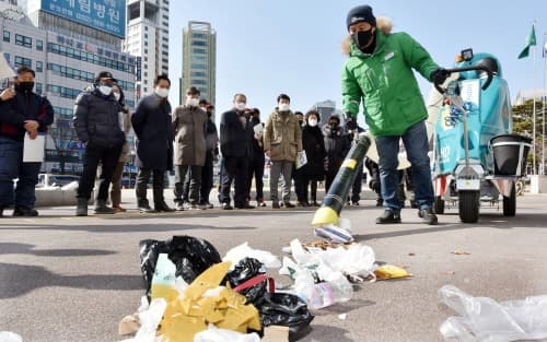 인천 부평구, 친환경 전기 도로청소기 시연회 진행