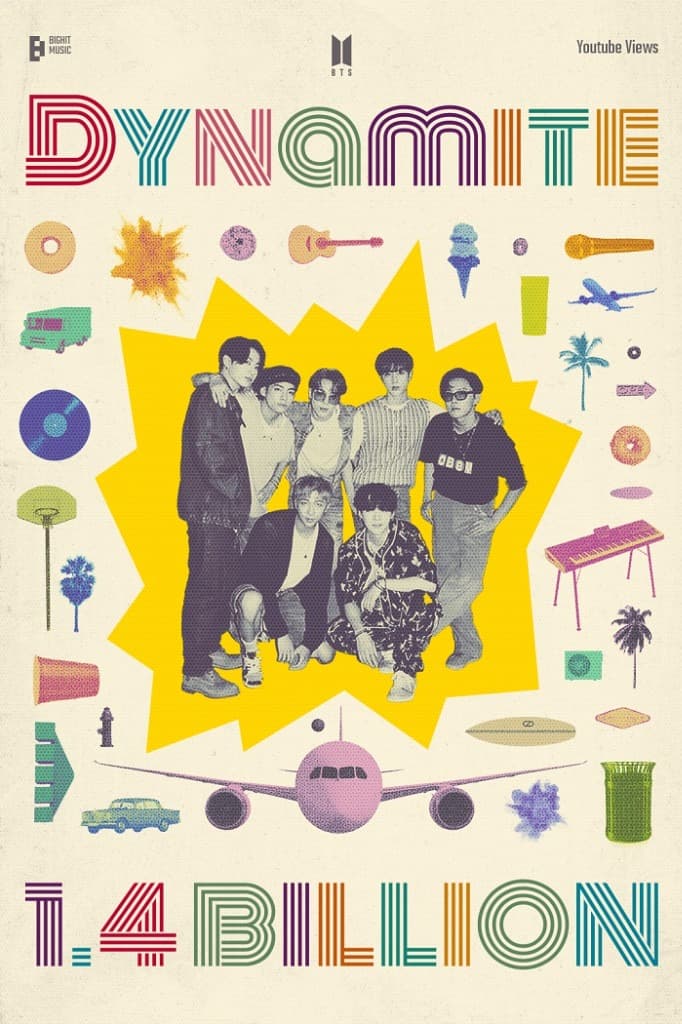 방탄소년단 ‘Dynamite’, 발매 1년 반 만에 뮤직비디오 14억뷰 돌파!