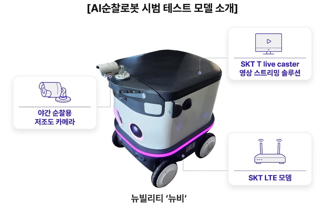 SKT-뉴빌리티-SK쉴더스, ‘자율주행 AI순찰로봇’ 공동 개발