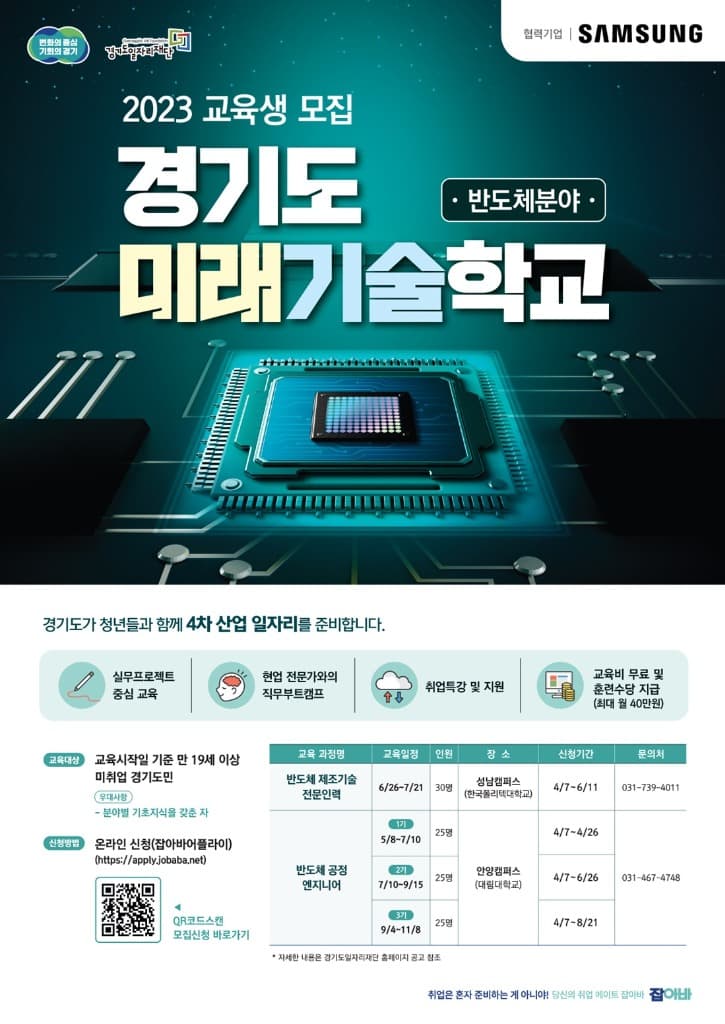 4차산업 핵심 인력 양성 ‘경기도미래기술학교’, 반도체 분야 2개 과정 교육생 모집