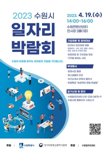 '2023 수원시 일자리박람회' 개최, 302명 채용