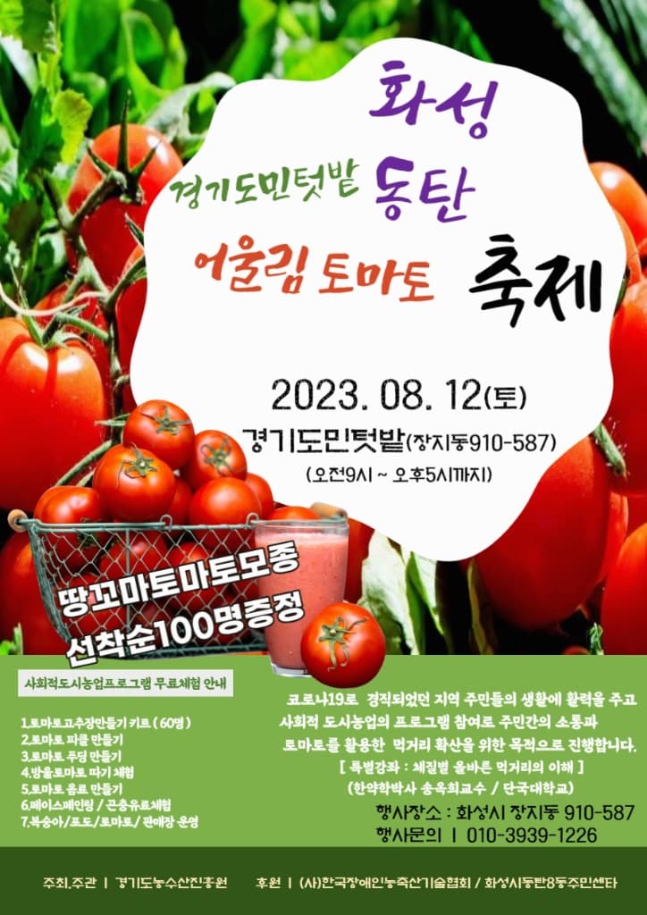 경기도민텃밭에서 토마토에 대해 배우고 먹고 즐겨요
