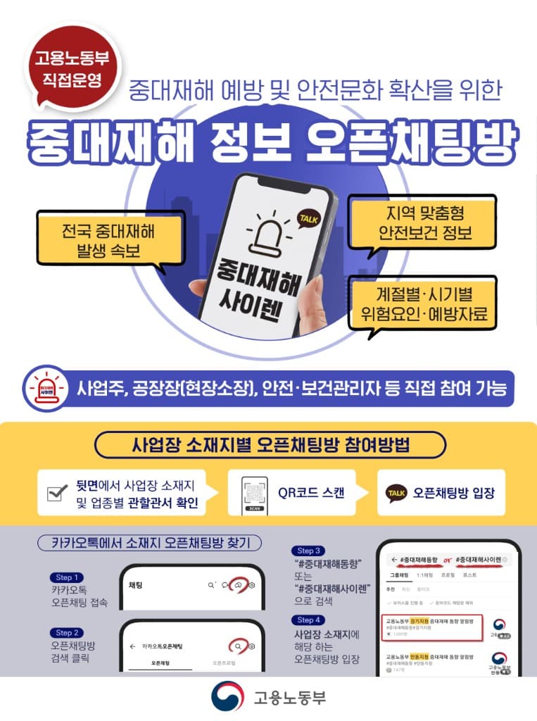 ‘중대재해 사이렌’의 모든 자료 국민 누구나 볼 수 있도록 홈페이지 공개