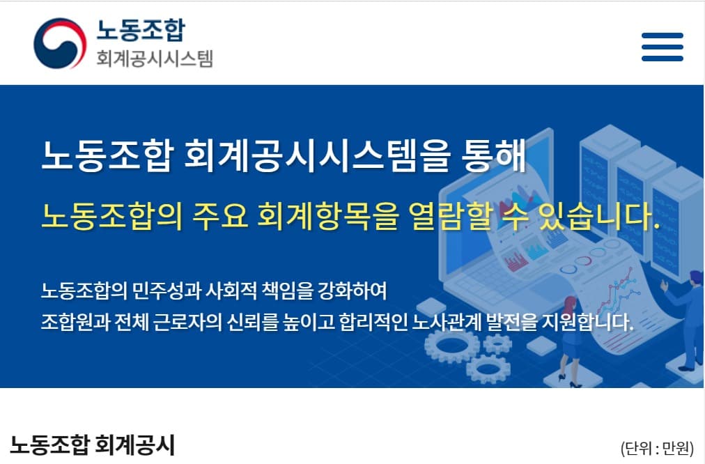 조합원과 국민의 신뢰를 높이기 위한노동조합 회계공시 제도 시행