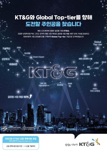 KT＆G, 2023년 신입·경력사원 공개 채용 실시
