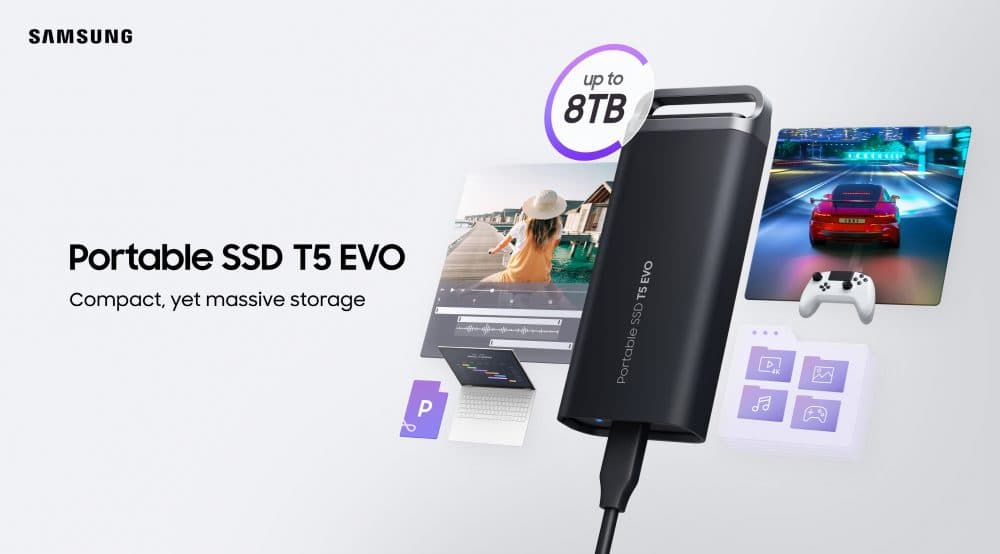 삼성전자, 업계 최대 8TB 용량 포터블 SSD 신제품 ‘T5 EVO’ 출시