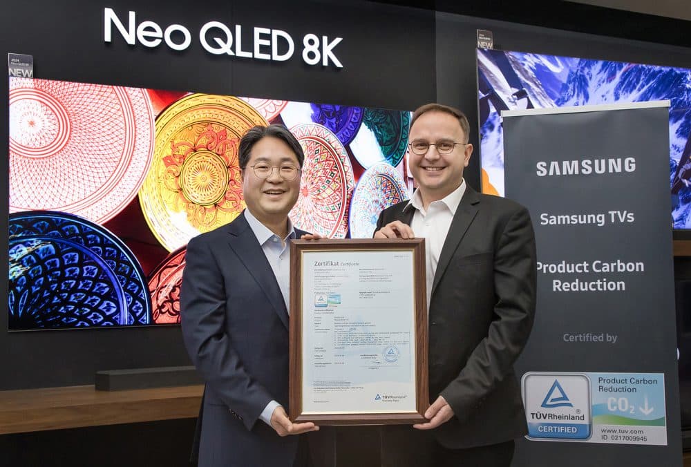 2024년형 삼성 Neo QLED·OLED, 獨 TUV라인란드 ‘탄소저감’ 인증 획득