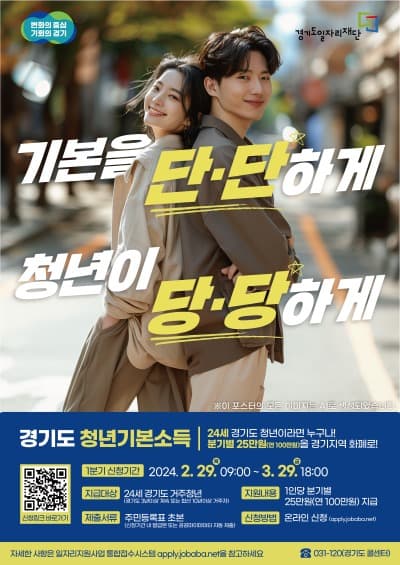 경기도, 2024년 1분기 청년기본소득 지급. 연 100만 원
