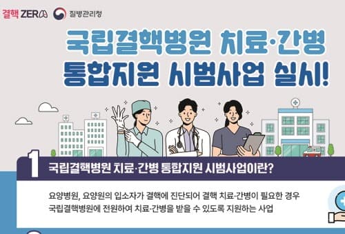 내달부터 요양시설 결핵환자 치료·간병 무료 지원