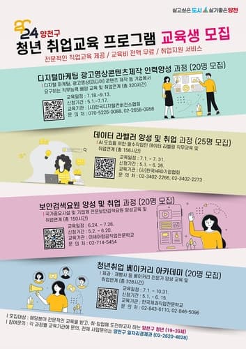 양천구, AI 데이터 라벨러 양성 등 청년취업 교육생 85명 모집