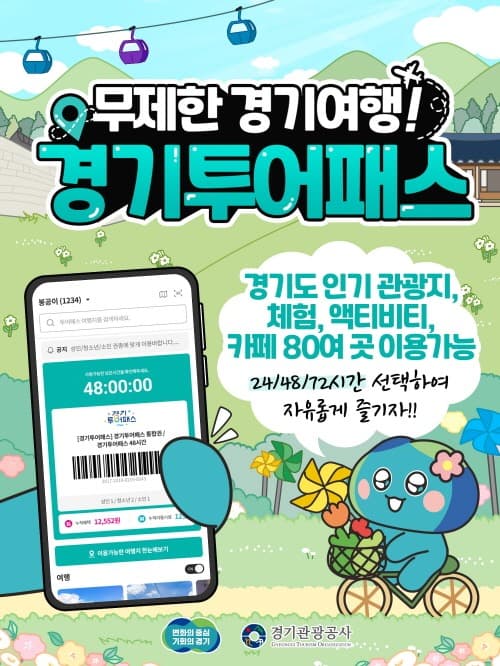 ‘1만 9,900원으로 방방곡곡 누리는 경기도 여행’  2024 경기관광 통합이용권(경기투어패스) 출시