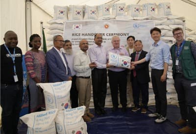 대한민국 쌀 1.5만 톤, 세계식량계획(WFP) 통해 방글라데시 거주 로힝야 난민에 전달