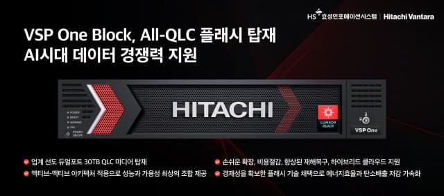 HS효성인포메이션시스템, VSP One Block에 All-QLC 플래시 탑재로 AI 시대 데이터 경쟁력 강화 지원