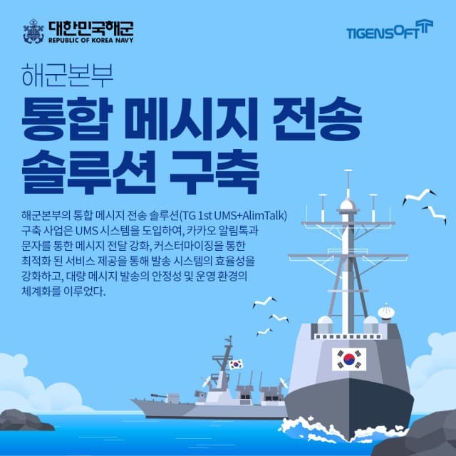 티젠소프트, 해군본부 통합메시지 전송 솔루션 구축