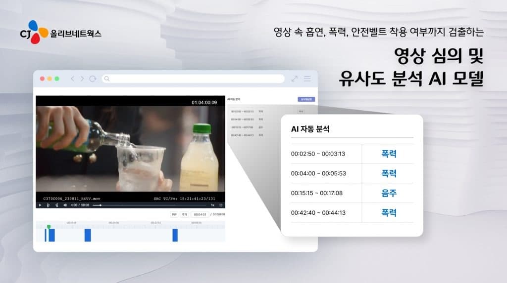 CJ올리브네트웍스, AI 기반 영상 심의·유사도 분석으로 수준 높은 영상 콘텐츠 제작 돕는다
