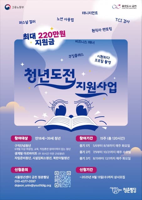 서울청년센터 금천 청춘삘딩, 미취업청년 구직 돕는 청년도전지원사업 참여자 모집… 최대 220만 원 지원