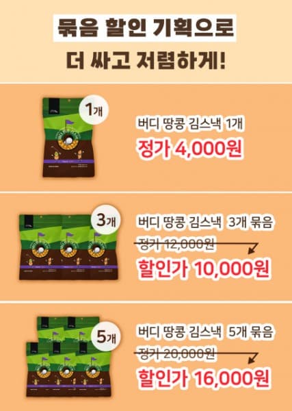 건강 간식 ‘버디 땅콩 김스낵’ 재입고 기념 묶음 할인 기획전 진행