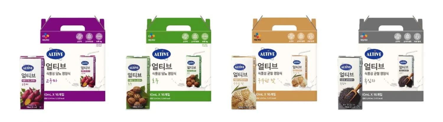 CJ제일제당 사내벤처 브랜드 ‘얼티브’, 식물성 균형영양식·당뇨영양식 앞세워 ‘시니어 영양음료’ 시장 진출